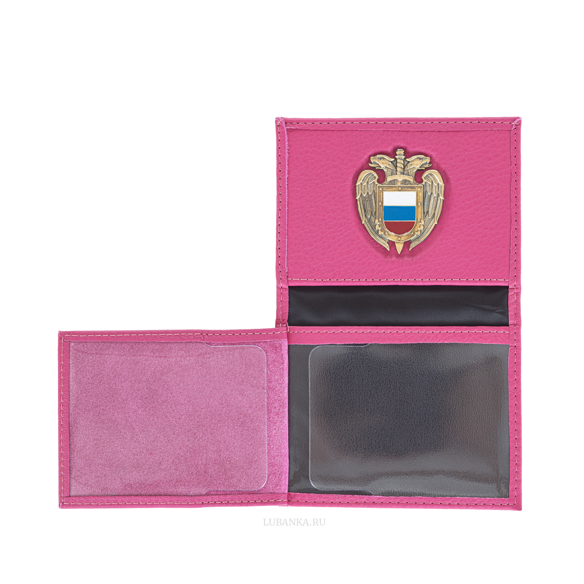 Обложка для удостоверения ФСО с жетоном розовая